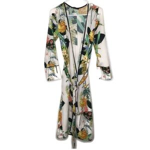 ZARA. Belted Floral Duster Kimono.